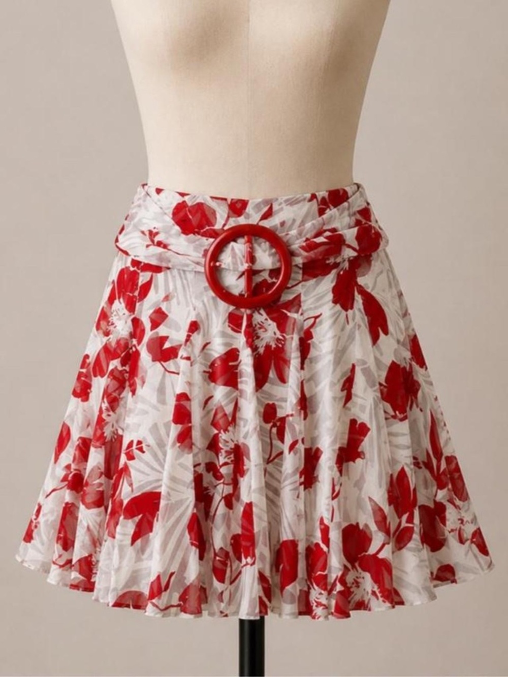 Cotton Y2K Catch My I’s tropical floral pleated skirt